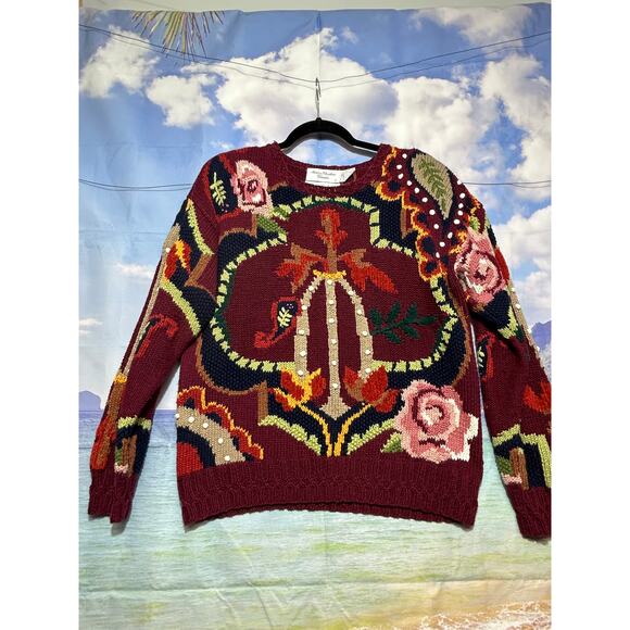 Vintage Hand Knitted Marisa Christina Classics Sweater Women's size Medium - Picture 1 of 9